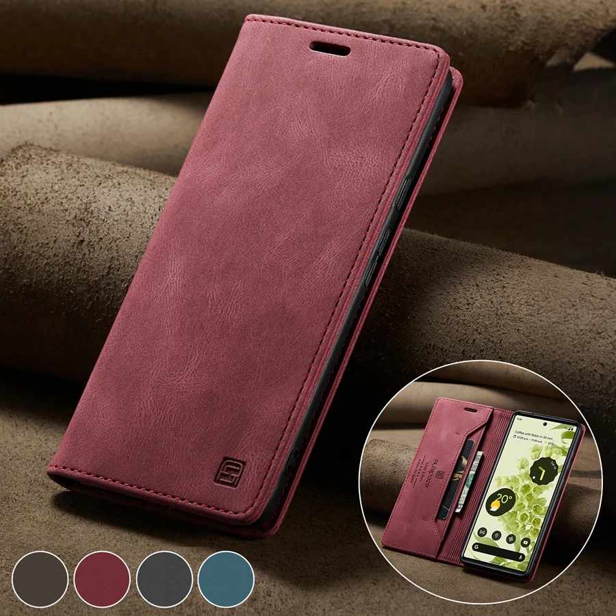 Wallet Magnetic Flip Leather Case For Google Pixel 6 Google Pixel 6 Pro Anti-theft Brush Google Pixel 6 Pro Anti-drop Phone Case