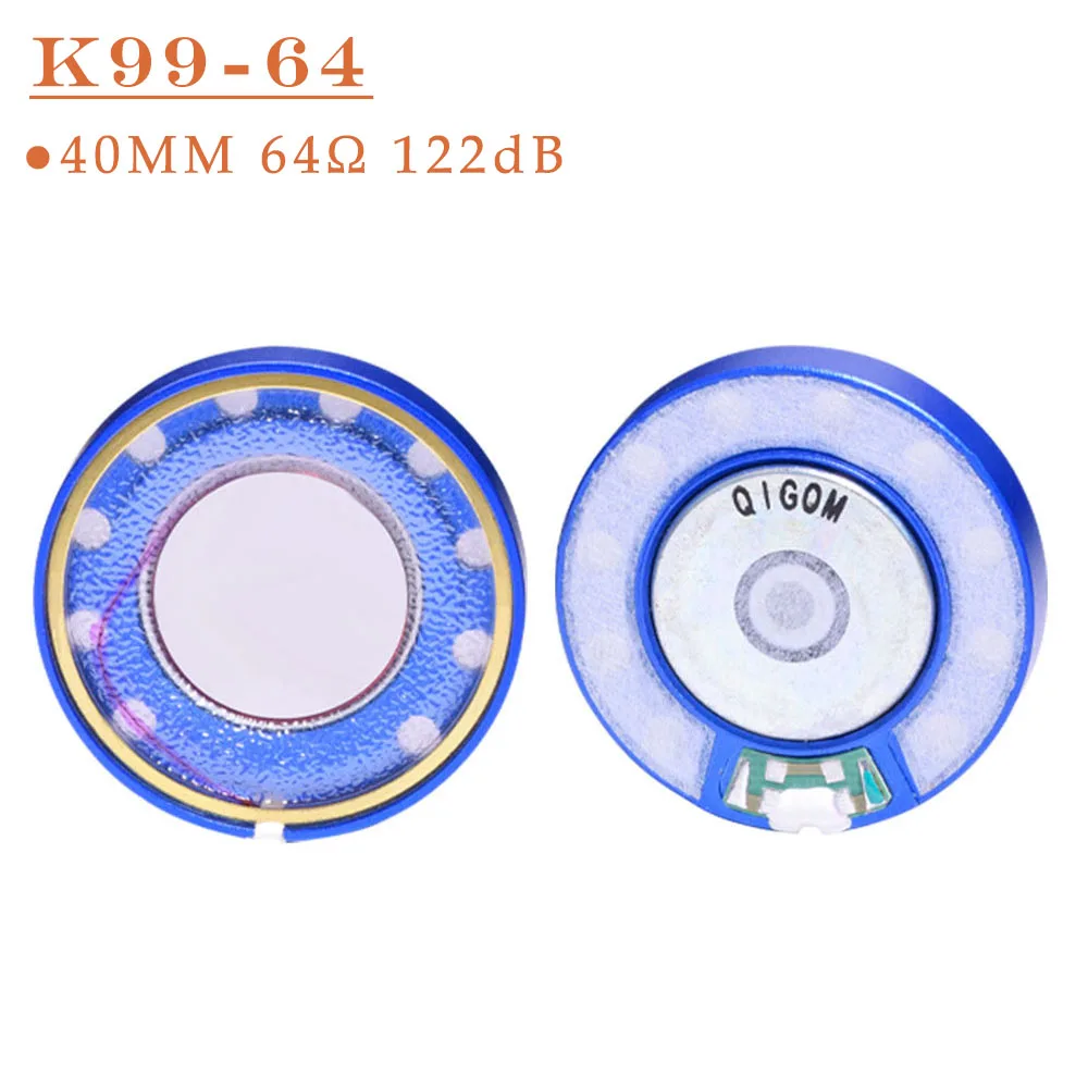 QIGOM Earphone Speaker K99 1 Pair, 40MM 32Ω/64Ω/500Ω 122dB/112dB, Earphone Speaker Vocal High Fidelity for Monitor Headset