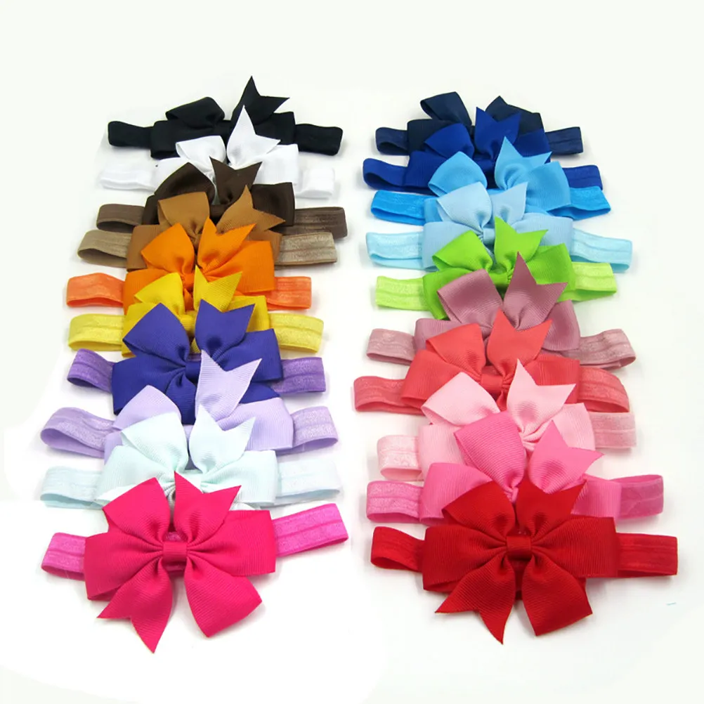 

20Pcs Butterfly Knot Headbands for Girls Chiffon Bowknot Hairband Newborn Infant Toddlers Hair Accessories Lovely Solid Color