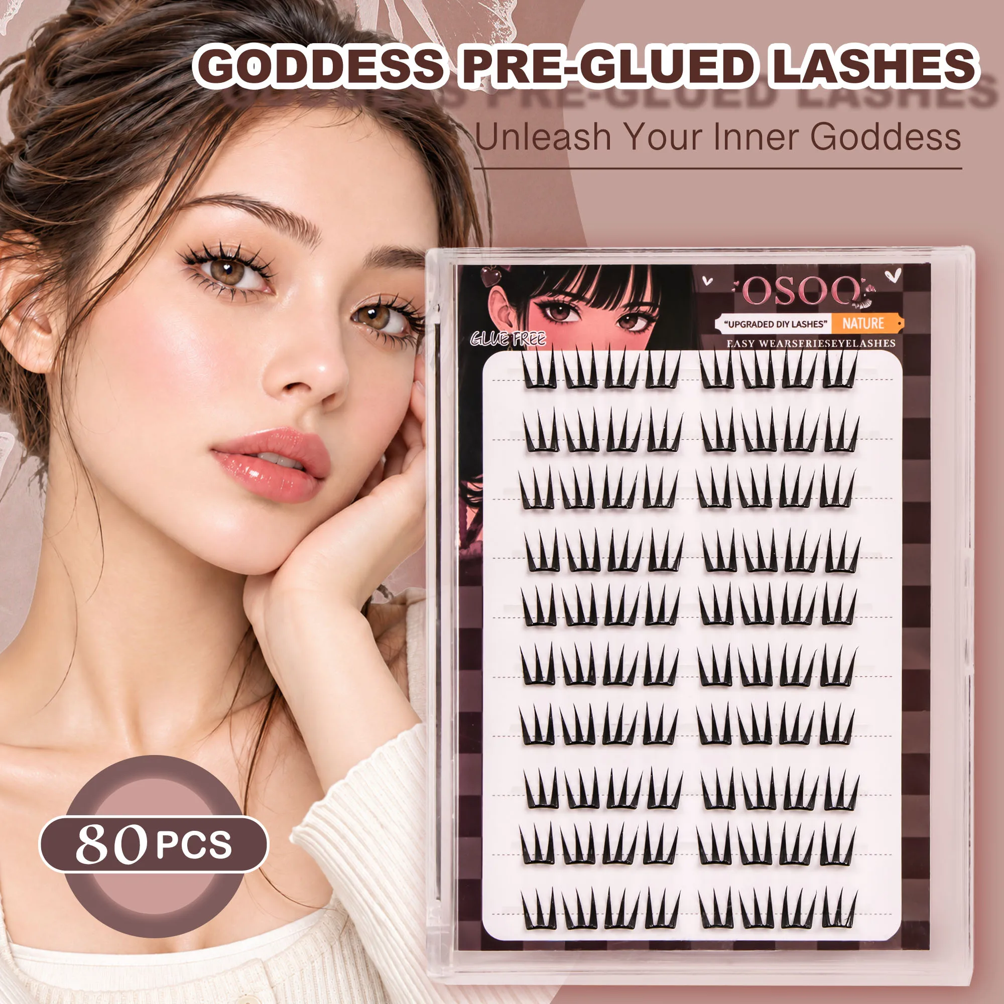 Easy Snap-On Eyelash Clusters Glue-Free Featherlight Strips Ultra Thin Invisible Lashes for Beginners Natural Daily Makeup