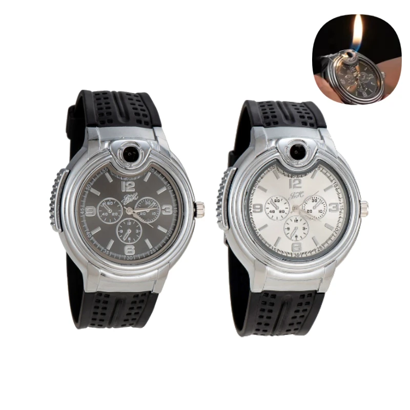 

1-2 шт., металлическая зажигалка для часов в стиле ретро, бутановая многоразовая ветрозащитная зажигалка, уникальный аксессуар для курения на открытом воздухе для мужчин