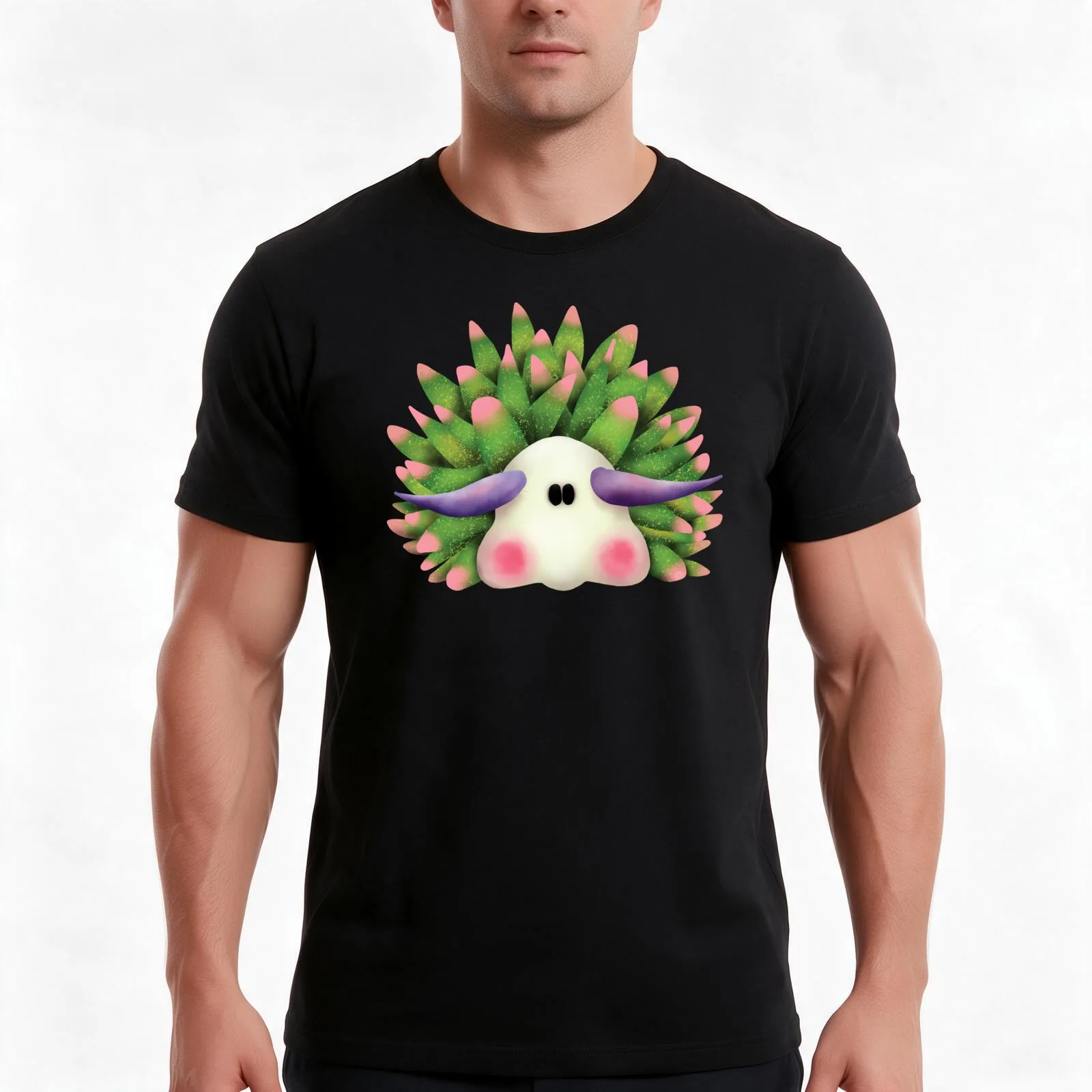 Leaf Sheep Sea Slug Nudibranch T-Shirt, Summer Casual Cotton Tee, Oversized Streetwear Tops, Vintage Graphic Print, 100% Cotton