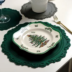 Retro Silicone Tableware Mats Household Table Anti-scald Creative Decorative Coasters High-temperature Casserole Mats