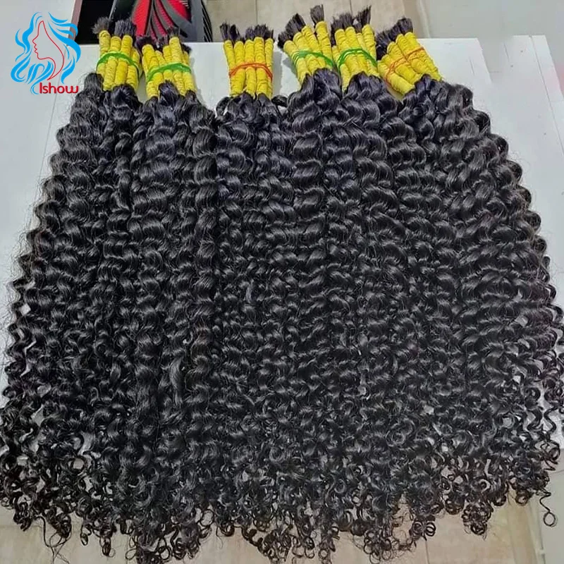 Curly Deep Wave Unprocessed Human Braiding Hair No Weft Hair Extension Raw Virgin Hair 10A Remy Hair Bulk Natual Color For Women