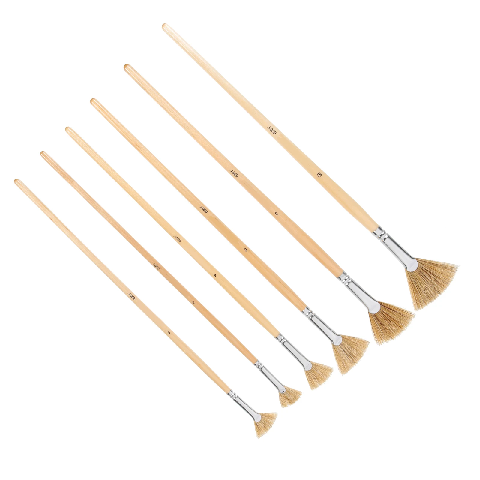 

6pcs Fan Shaped Oil Paintbrushes Ergonomic Bristles Sturdy H Watercolor Pens Gifts Kids Students Painting Supplies
