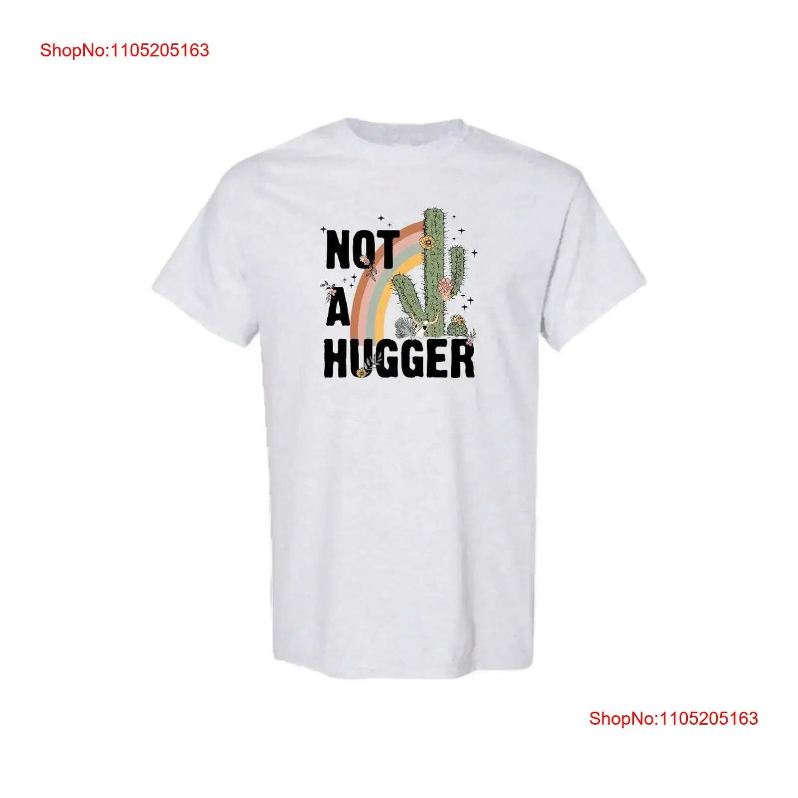 Funny NOT A HUGGER T shirt Ash gray Introvert s Saying vintage Washed Casual Comfortable Versatile homme graphic