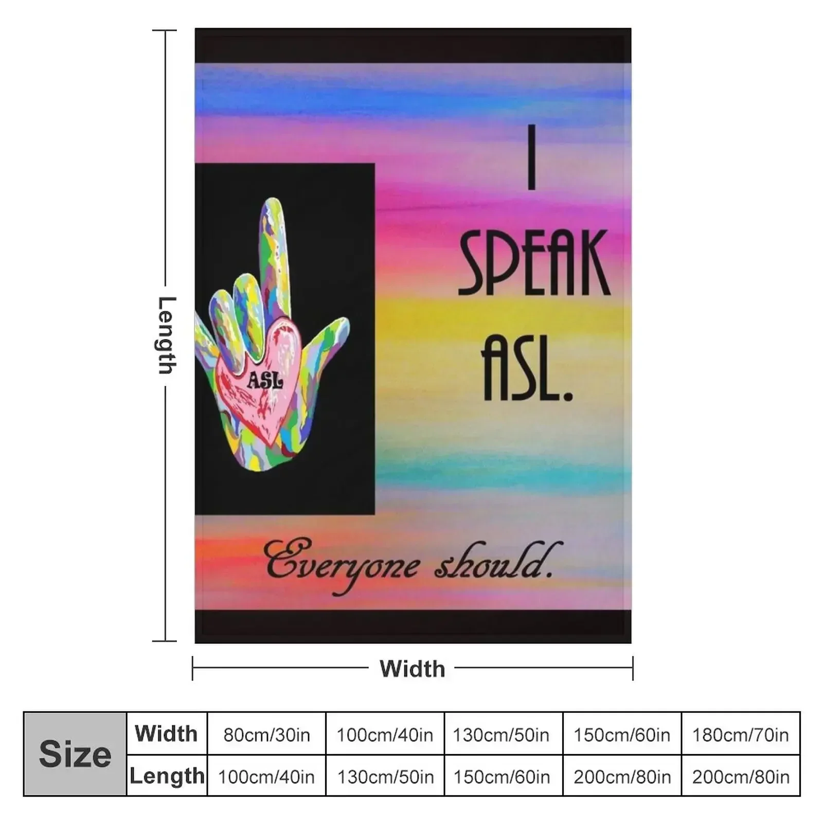 New I Speak ASL Everyone Should Throw Blanket christmas gifts Thins Warm warm for winter Blankets