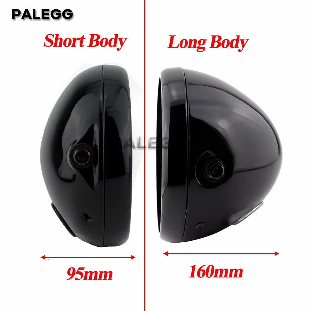 Retro 7 Inch Motorcycle LED Headlight Lamp Housing Modified Shell Bucket Trim Holder Bracket for Custom Bike Lighting
