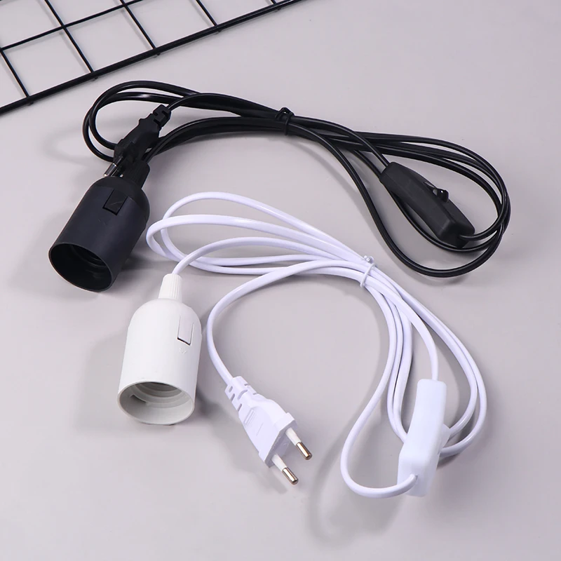 EU Plug E27 220V Lamp Base Holder With ON/OFF Switch Power Cord Cables Hanging Pendant LED Light Fixture Lamp Bulb Socket Cord