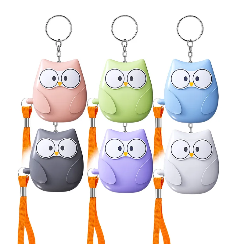 Cute Owl Personal Safety Alarm Keychain For Women Kids Elderly 130db Portable Emergency Sos Device Outdoor Self Defense Tools