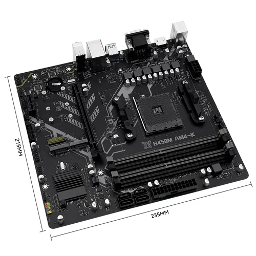 Imagen 2 del producto La placa base MACHINIST B450M-AM4-K ADM admite la serie AM4 (CPU Ryzen 1-5) DDR4 RAM Dual NVME M.2 con interfaz HDMI VGA DP