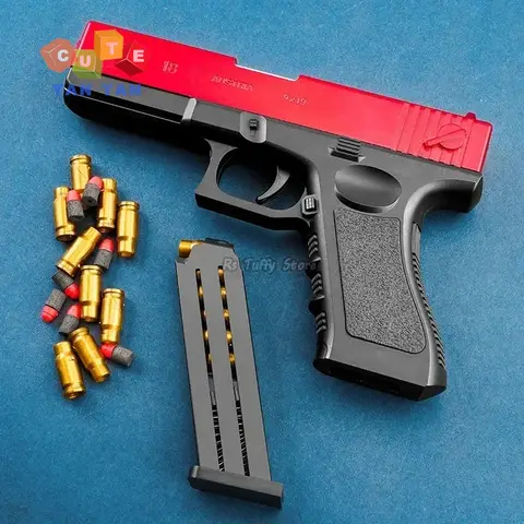 Outdoor Sports Toy Pistol Plastic EVA Foam Darts Bullets Gun Model Airsoft Beginner Aim Train Handgun Air Guns Boys DIY Gifts