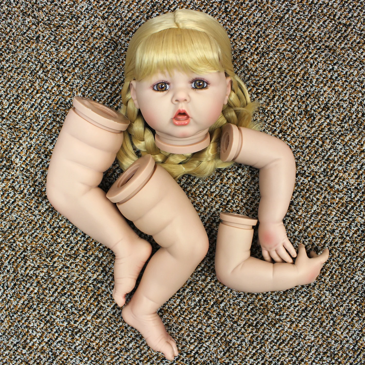 Kits de muñecos realistas Erin pintados de 22-24 pulgadas con pelo, Kit DIY sin montar, muñeca realista hecha a mano para niños pequeños