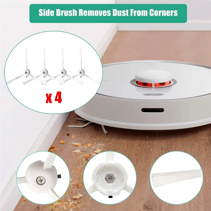 Accessory Set For Roborock Q Revo/P10 Robot Vacuum Cleaner,Replacement Part With Main Brush Wipes Dust Bags Side Brushes-Y48A