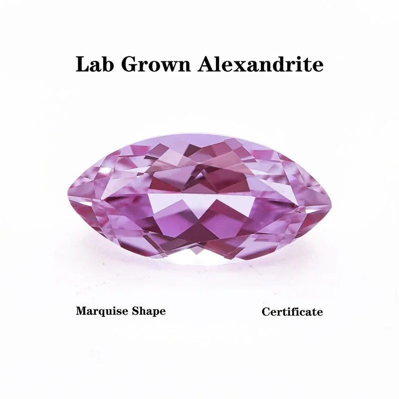 

Lab Grown Alexandrite Marquise Shape Change Color Stone Charms Gemstone Advanced Jewelry Rings Earrings Making Certificate