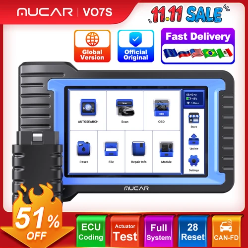 Imagen 1 del producto MUCAR-herramienta de diagnóstico automotriz VO7 VO7S Plus, autoescáner OBD2 profesional, Sistema completo IMMO DPF 28, reinicio de codificación ECU, prueba activa