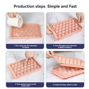 صينية مكعبات الثلج المستديرة مع غطاء ، نموذج كرة الثلج المقصورة المصنوعة منزليا ، صندوق كرة الثلج ثلاثية الأبعاد ، آيس كريم أفضل 12 كرة صنع الآيس كريم مبيعا - رقم 12