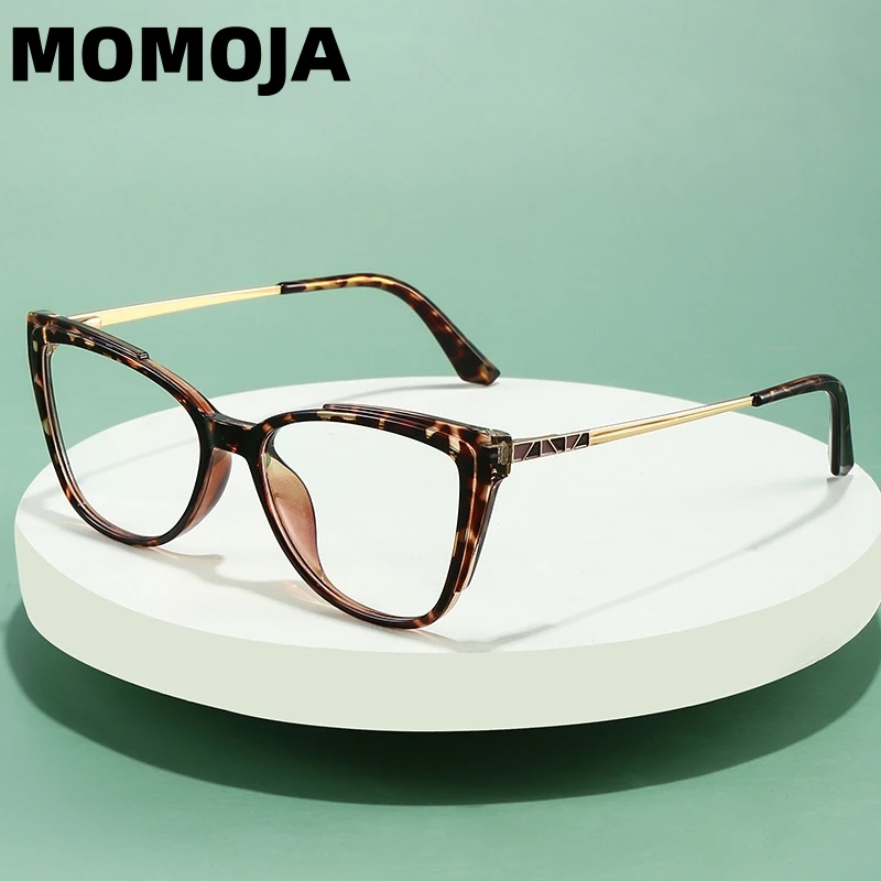 MOMOJA Ultra Light Retro Butterfly Cat Eye Anti Blue Light Women's Eye Frame Optical Prescription Glasses