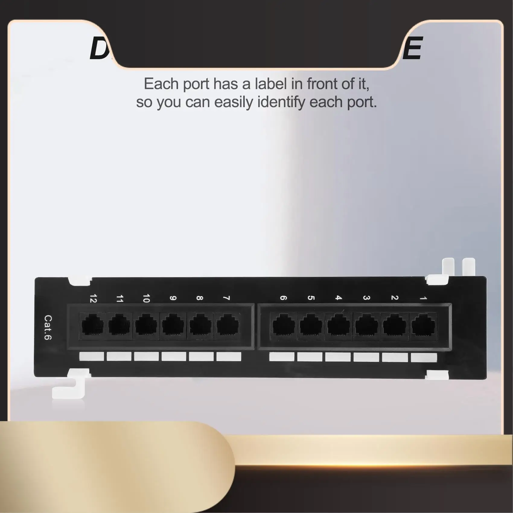 

Network Tool Kit 12 Port Cat6 Patch Panel Rj45 Networking Wall Mount Rack Mount Bracket-N36R