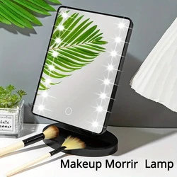 16LED Makeup Mirror 360° Rotating ABS Plastic Frame Desktop Cosmetic Mirror Battery Powered Portable Mirror For Lady Student