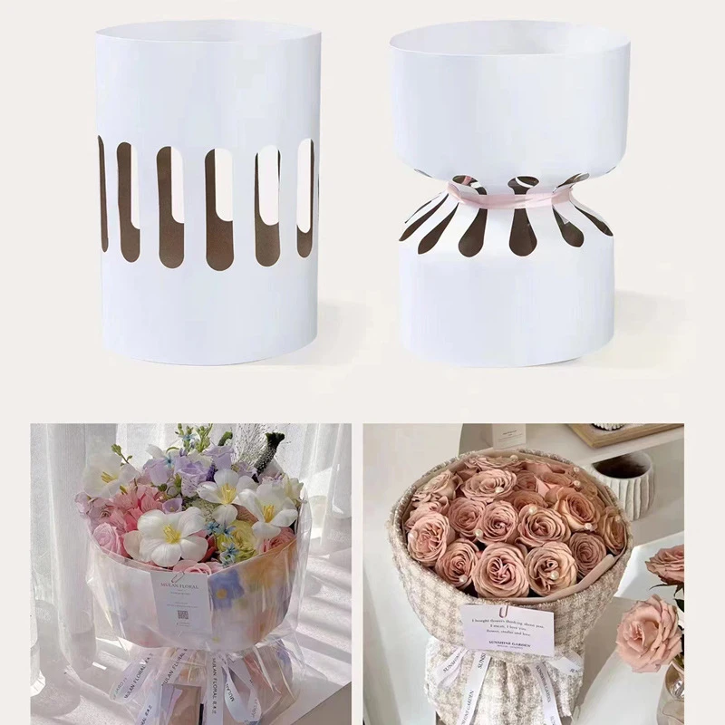10pcs Round Bouquet Stereotype Kraft Paper Flowers Rose Package Lining Wrapping Paper Flower Shop Materials Auxiliary Tool
