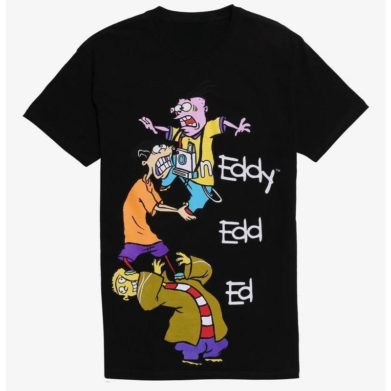 إد إد آند إيدي كومة الرجال تي شيرت نمط جديد موضة عادية مضحك القطن الجولة الرقبة قصيرة الأكمام تنفس امرأة Y2k الملابس