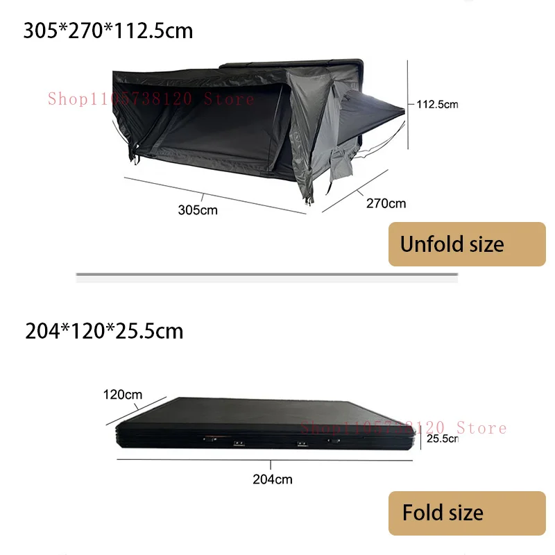 Factory Hot Selling S Side Car Roof Tent -Person Large Space Quick-Throwing Four-Season Waterproof Ox Cloth Outdoor Camping