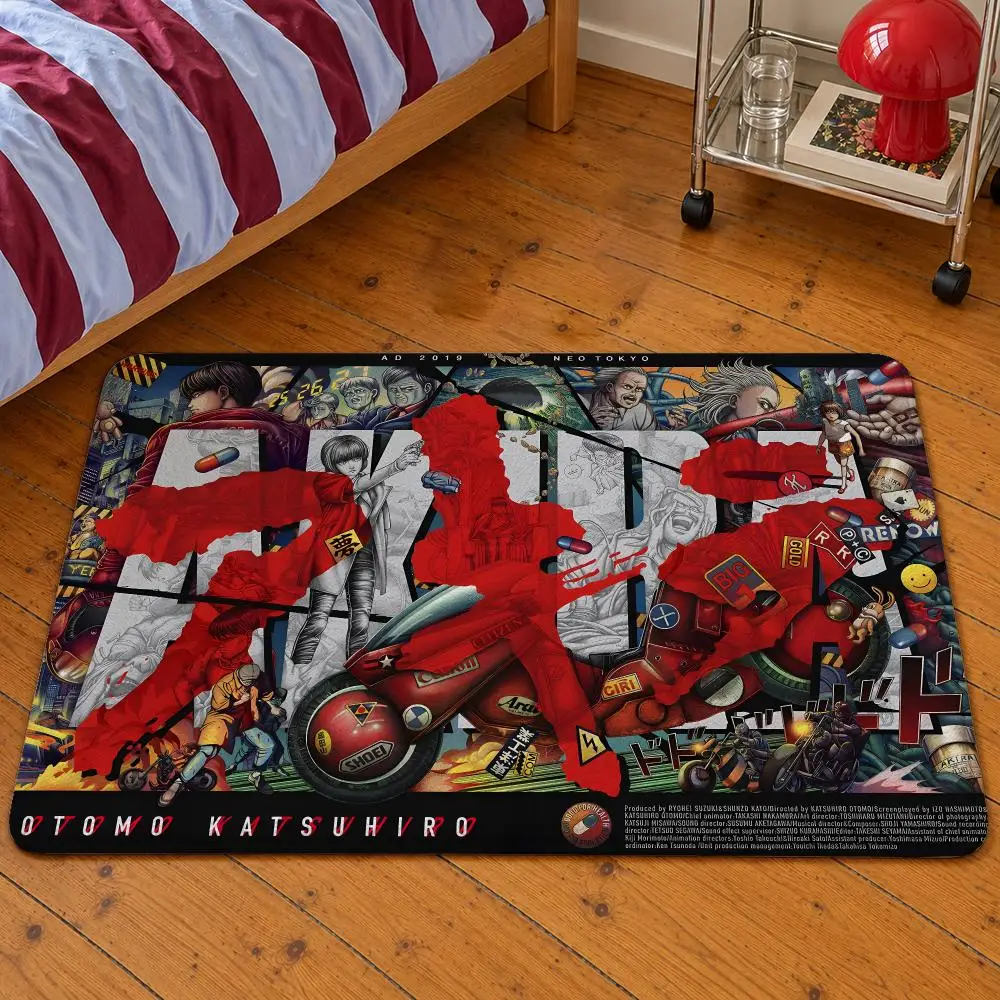 Anime AKIRA Kaneda Tetsuo Neo Tokyo Floor Mat Soft Flannel Entrance Doormat Non-Slip Washable Rug For Bedroom Kitchen Home Decor