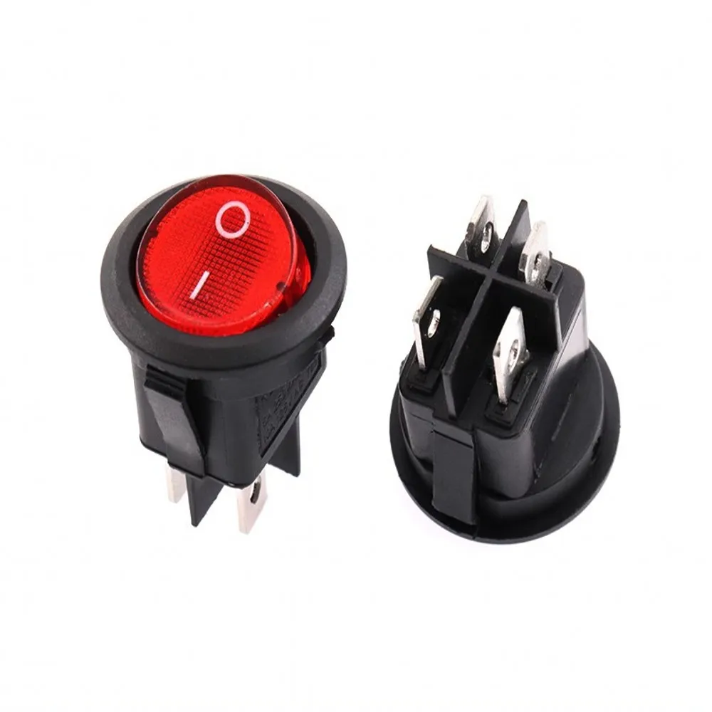 100 Stück EIN/AUS Runder Wippschalter LED-Beleuchtet Auto-Armaturenbrett Boot Van 12V KCD1 20MM 6A 250V / 10A 125V 2/3/4-PIN Schalter – Detail 17