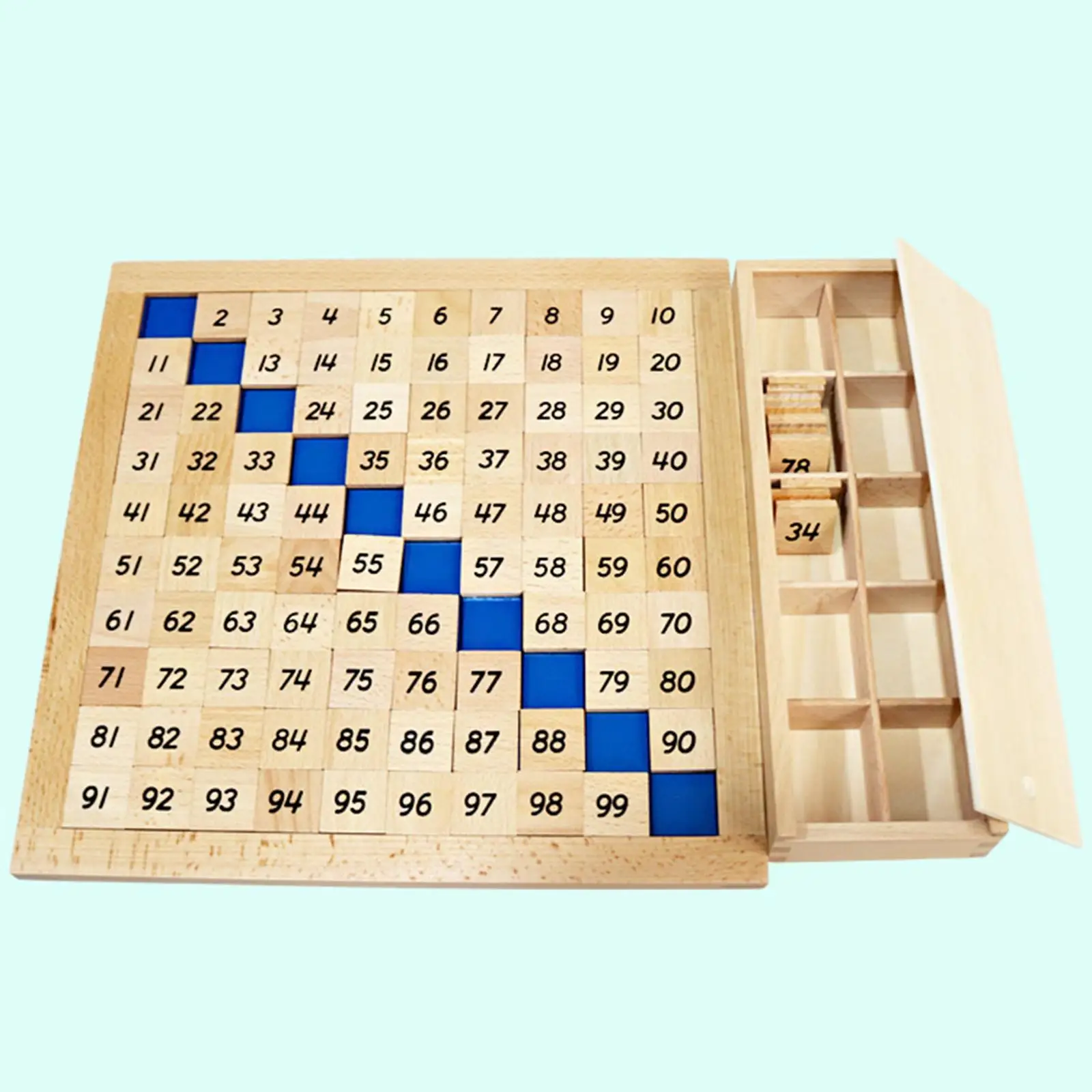 

Wooden Math Board Toy 1-100 Consecutive Numbers Montessori Toy for Boys Kids