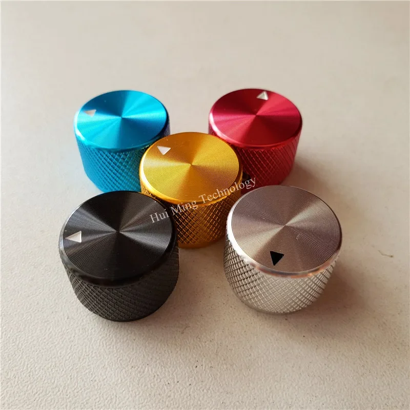 5pcs Aluminum Alloy Knob For Potentiometer Knobs Knurled Electrical 20*15.5mm Button Volume Switch Knobs Tube Amplifier Control