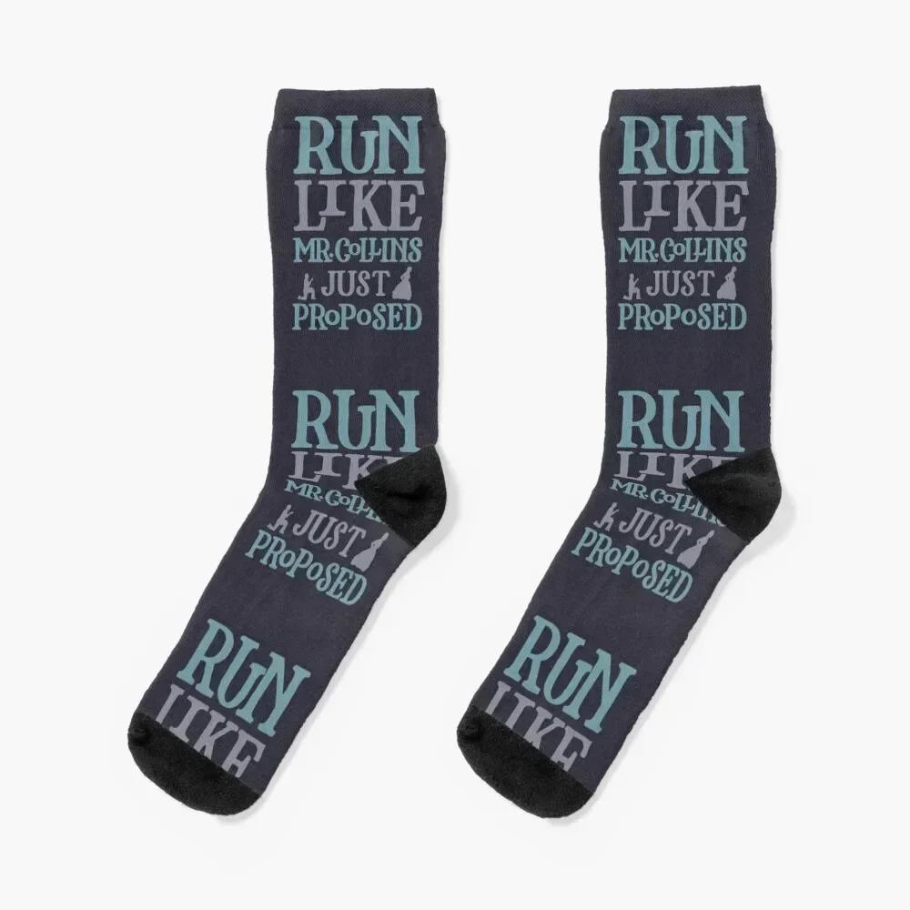 

Run Like Mr. Collins Just Proposed Socks tennis winter gifts cartoon Girl'S Socks Men's