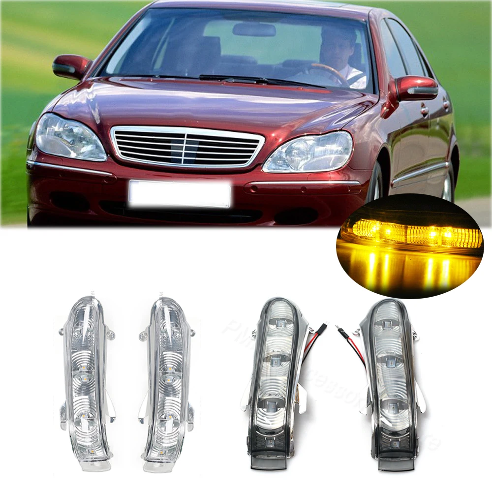 

LED RearView Mirror Turn Signal Lamp Smoken Clear Mirror Indicator Light For Mercedes W220 S-Class W215 CL-Class 1999-2003