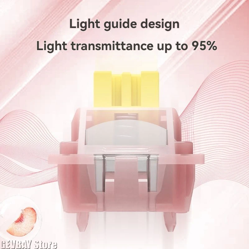 Outemu Peach Silent Magnetic Switch 2 Pin 4Pcs Pre-Lubed Adjustable Switch for FPS Gaming Keyboard AULA MCHOSE