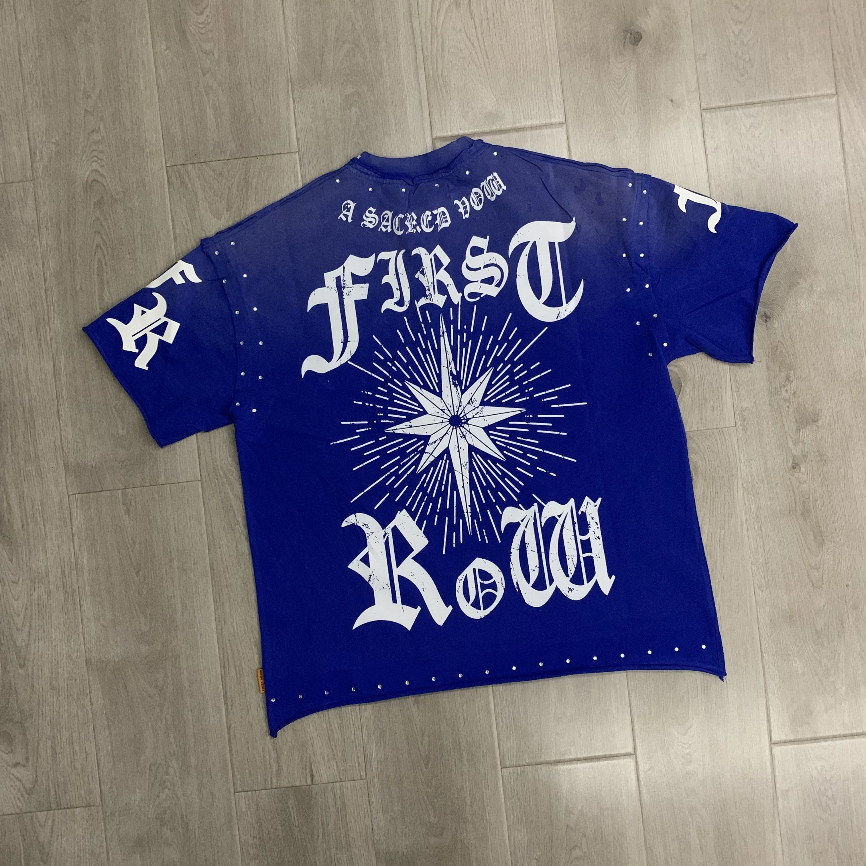 A Sacred Vow Heart 2026ss Fashion Glitter Diamond Short Sleeve T-Shirt for Men and Women Crew Neck Vintage Streewear Top Tees