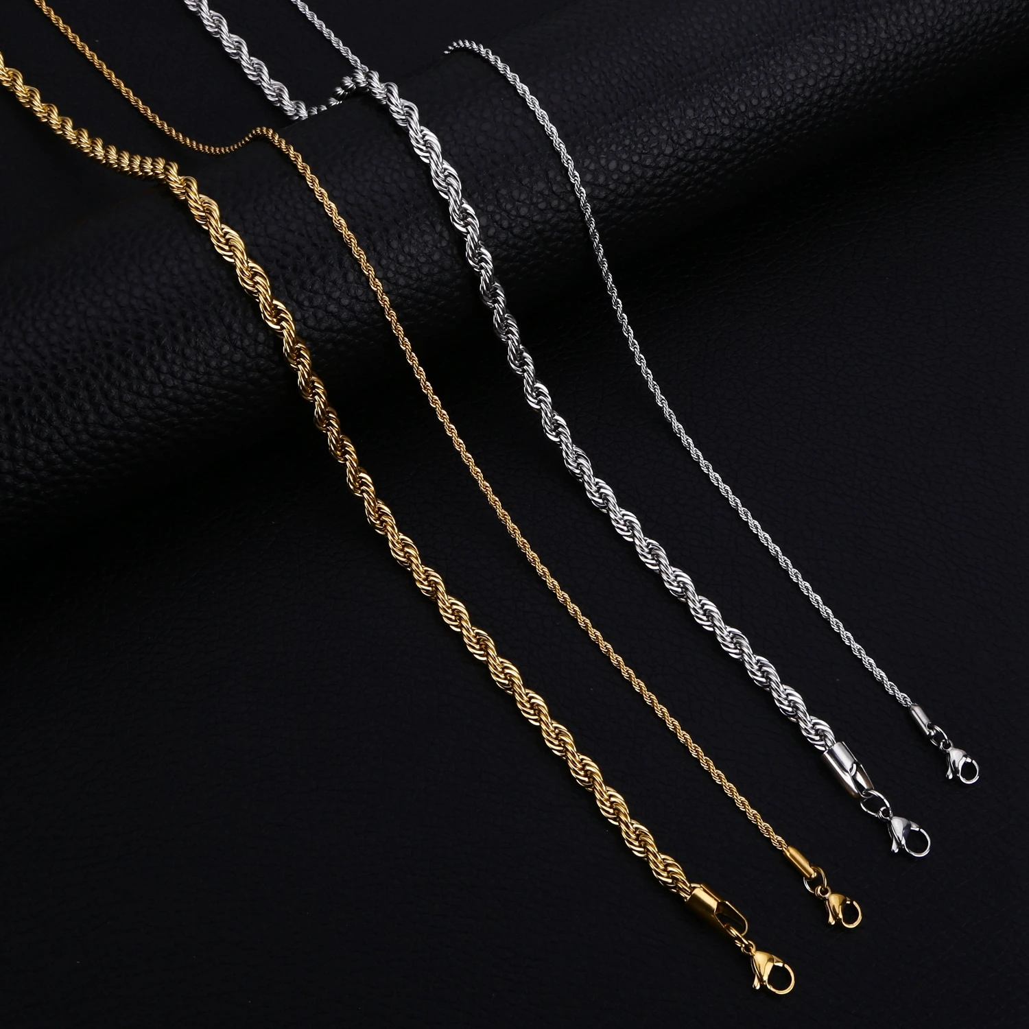 SGMAN Geometric Stainless Steel Twist Chains Necklaces for Men and Women Quality Jewelry Gift Cheap Waterproof Things Party Gift