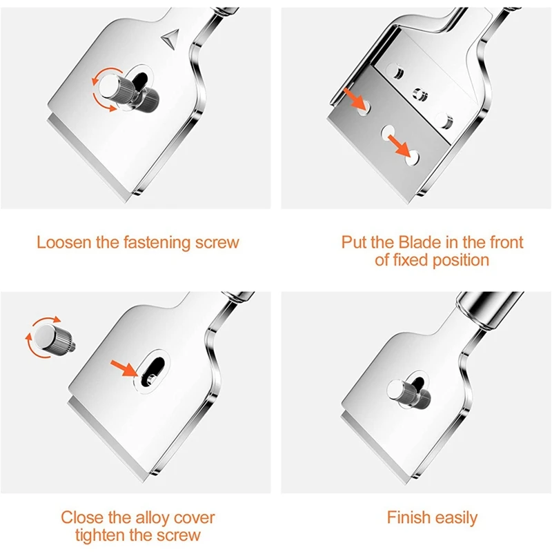 Refrigerator Defrost Ice Shovel Metal, Scraper Ceramic Hob With 14 Replacement Blades, Glass Scraper Ceramic Hob, Hob Scraper