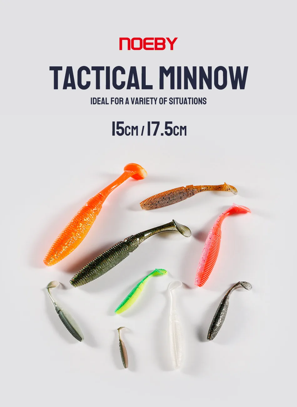 Noeby 3PCS Swimbait Shad Weichen Köder 15cm 27,5g 17,5 cm 40g Weicher Köder Minnow weichen Köder Wobbler Bass Barsch Hecht Angelgerät – Detail 1