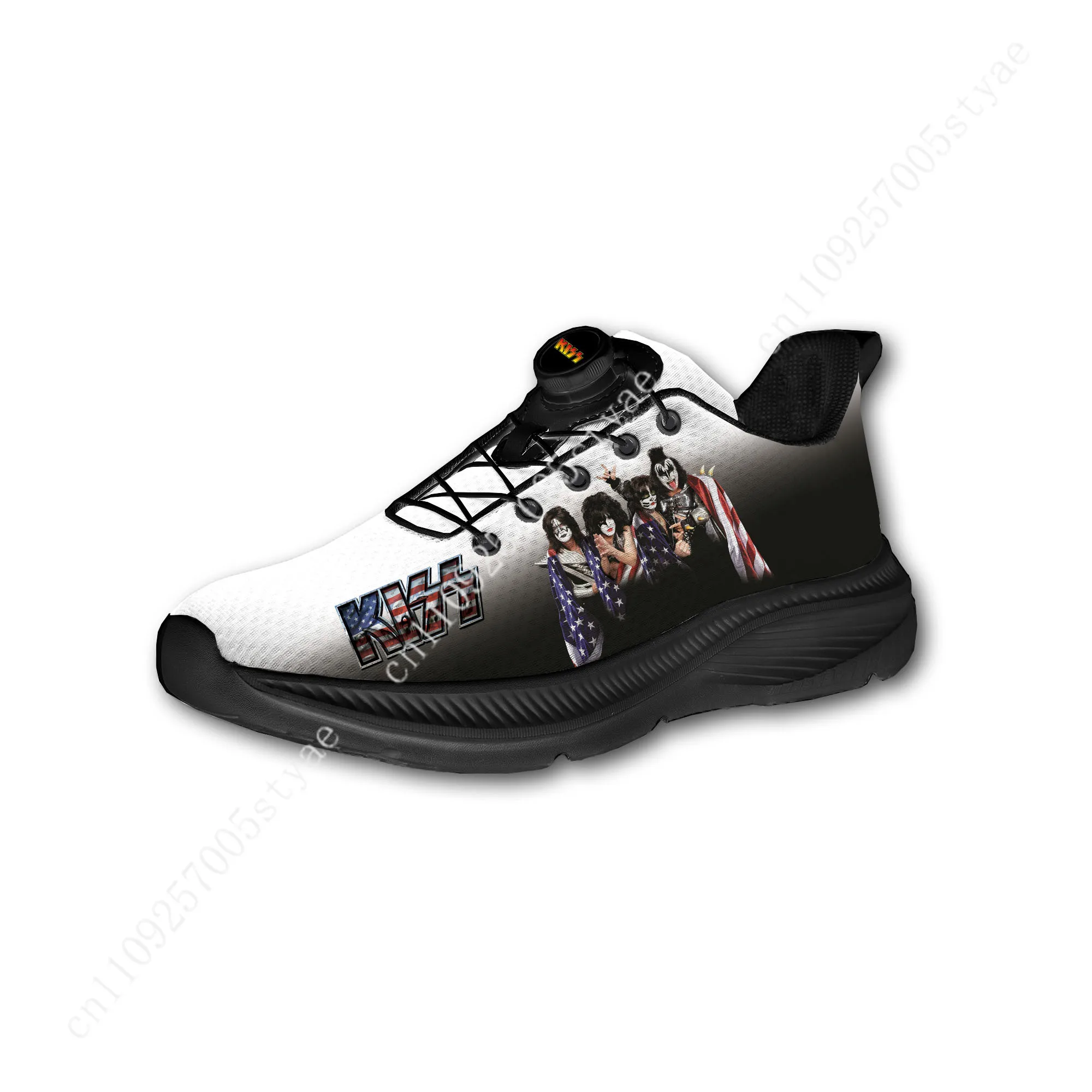

Kiss Heavy Metal Rock Band Mens Womens Running Off-road Shoes Laceless Rotating Button Sports Shoe Hiking Leisure Custom Sneaker