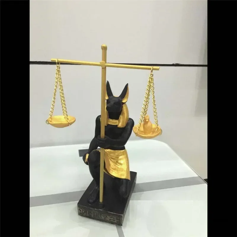 Ancient Egypt Balance Judge Anubis God Statue Resin Crafts Figure Dog God Art Sculpture Home Desktop Decoration model Souvenirs