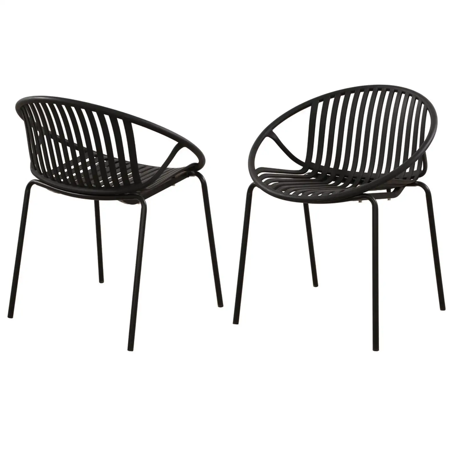

Outdoor Patio Dining Chairs Set with Sturdy Metal Legs Stackable Plastic Backrest for Balcony or Porch Seating