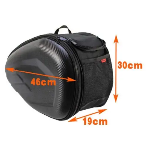 Imagen 2 del producto Bolsa de sillín impermeable para motocicleta/bolsas de viaje para casco lateral de motocicleta + funda para lluvia, un par