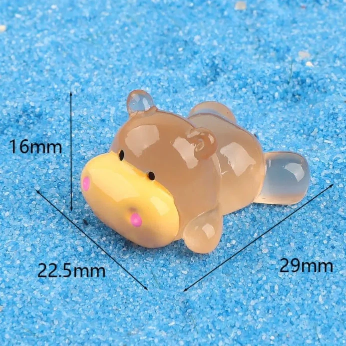 Angry Baby Hippo Mini Hippo Luminous Ornament The Bouncy Pig Żywica Hippo Doll Miniature Bag Light in the Dark Fun