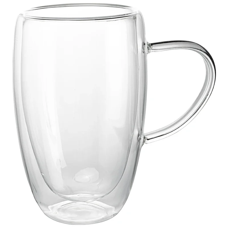 Coffee Mugs Double Wall Glass Cup Drinking Glasses Breakfast Cup High-temperature Resistant with Handle Verre En Verre