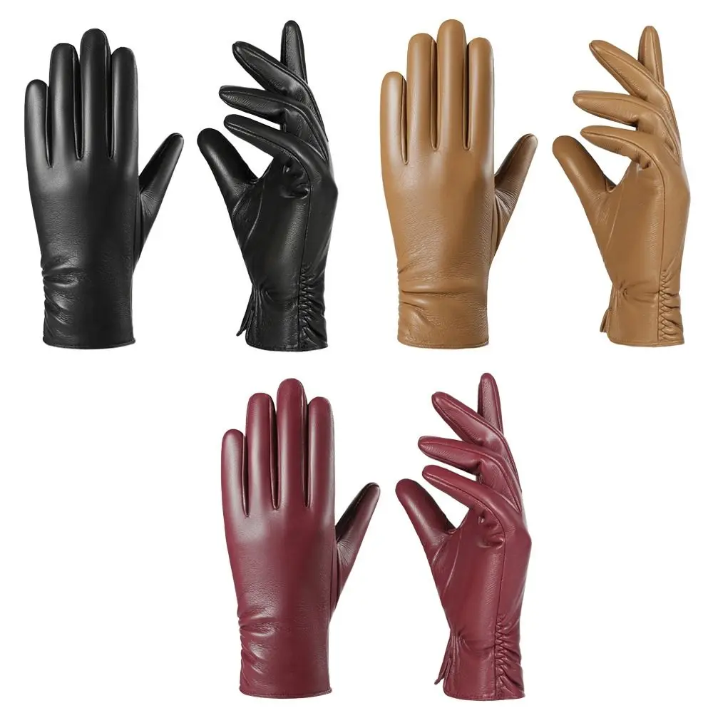 Fleece Lined Women's Gloves Windproof Waterproof Five Finger Gloves Full Finger Comfortable Winter Warm Gloves Cold Weather