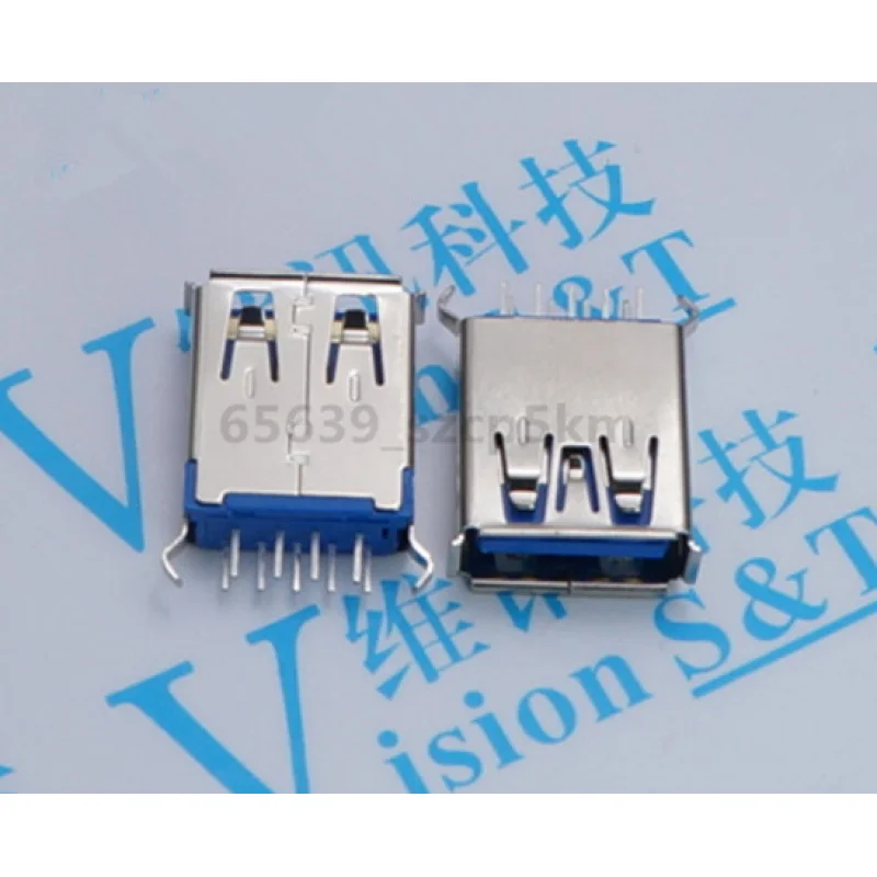 PP+ 10pcs  USB 3.0 Female Type-A 9 Pin Socket Connector Vertical line female