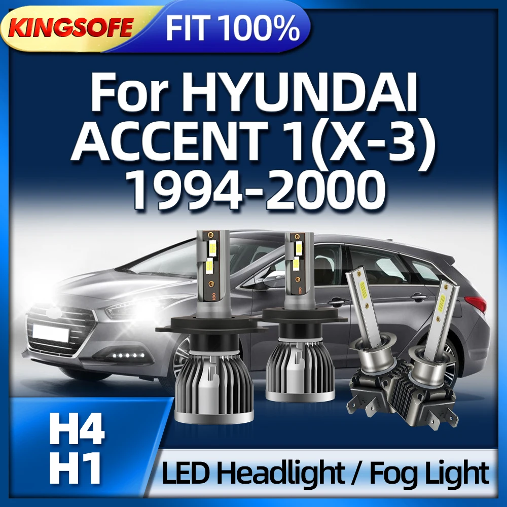 

KINGSOFE LED H4 30000LM 130W Car Headlight Bulb H1 Fog Light 6000K 12V For HYUNDAI ACCENT 1X-3 1994 1995 1996 1997 1998 19992000