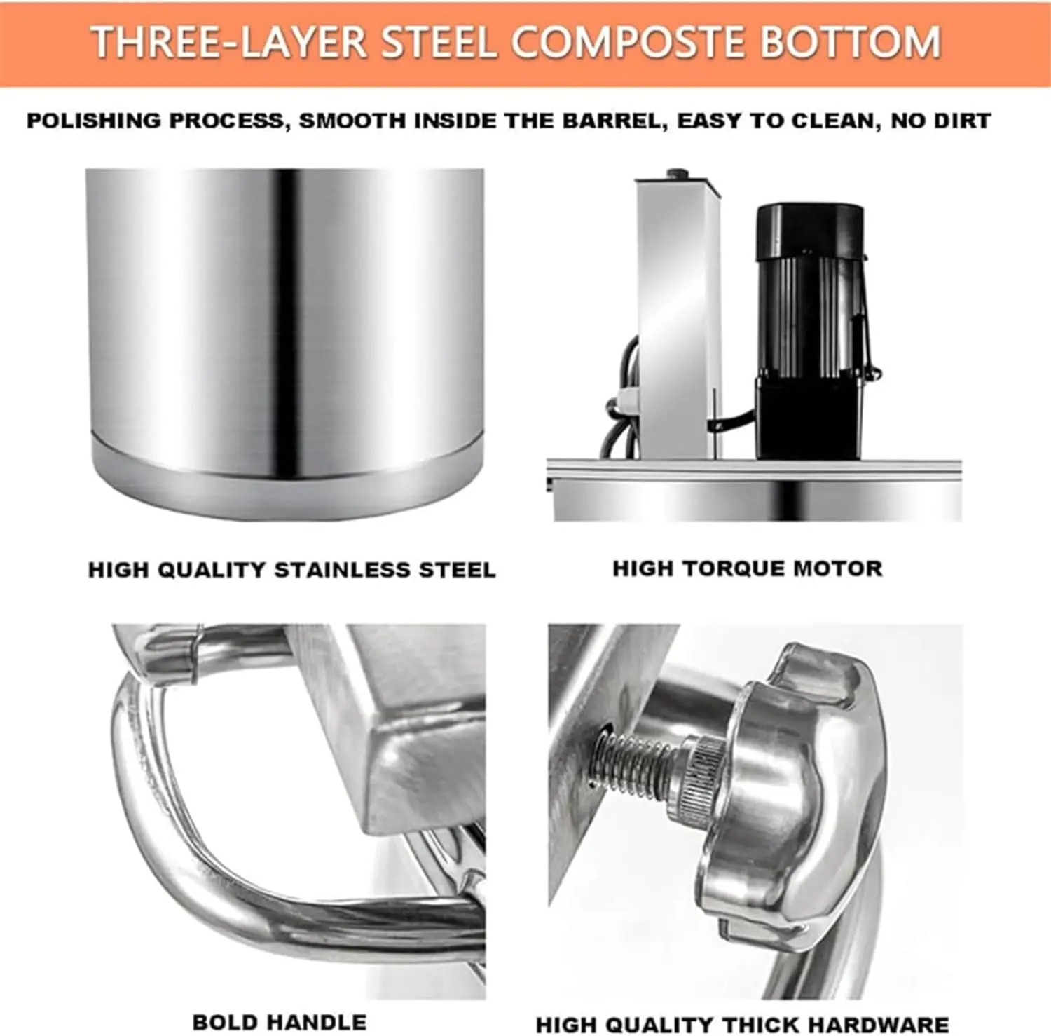 خلاط مربى كهربائي من الفولاذ المقاوم للصدأ وعاء أوتوماتيكي مع مكشطة خلط 4 شفرات لآلة خلاط المطبخ 20L 25L 40L