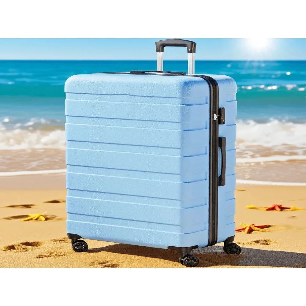 

Розовый расширяемый чемодан 30 дюймов — 4 спиннерных колеса, легкий чемодан с замком TSA из ПК + АБС-пластика в клетку