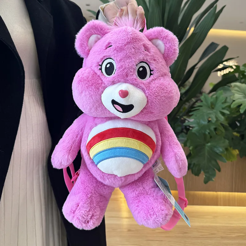 

45Cm Anime Cartoon Rainbow Bear Plush Toy Y2K Creative New Care Bears Plush Doll Backpack Fashion Cute Backpack Gift for Friends